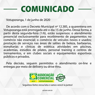 COMUNICADO ACV - Decreto Municipal 12.385