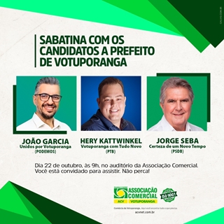 Sabatina da ACV com candidatos a prefeito de Votuporanga será nesta quinta-feira